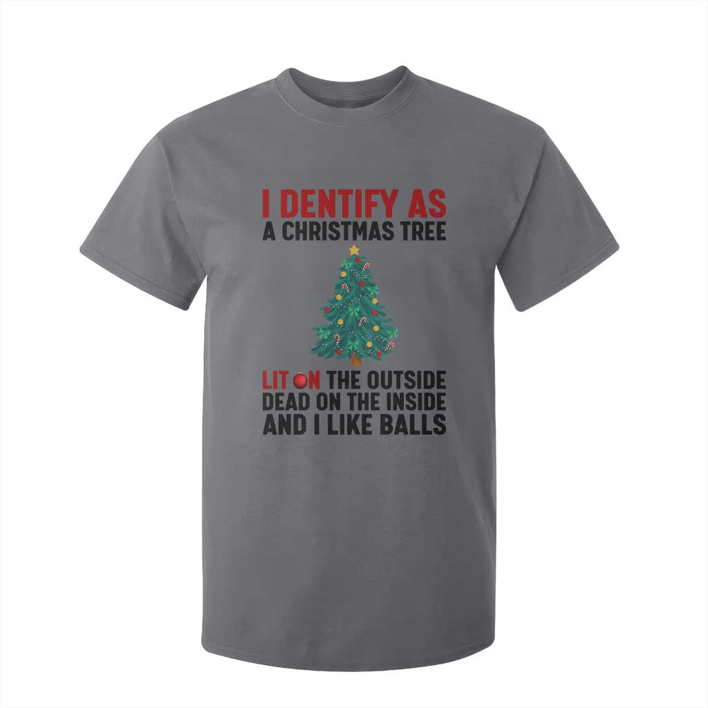 I Identify as a Christmas Tree T Shirt For Kid Funny Lit and Dead Inside Holiday Humor TS02 Charcoal Print Your Wear
