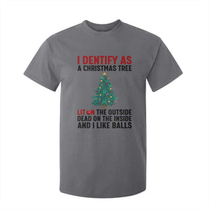 I Identify as a Christmas Tree T Shirt For Kid Funny Lit and Dead Inside Holiday Humor TS02 Charcoal Print Your Wear
