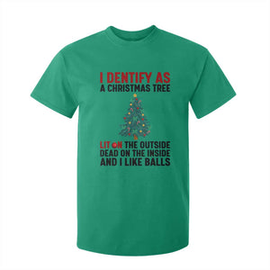 I Identify as a Christmas Tree T Shirt For Kid Funny Lit and Dead Inside Holiday Humor TS02 Irish Green Print Your Wear