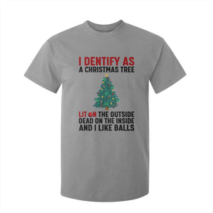 I Identify as a Christmas Tree T Shirt For Kid Funny Lit and Dead Inside Holiday Humor TS02 Sport Gray Print Your Wear