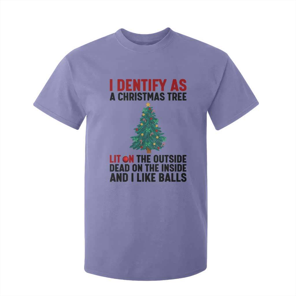 I Identify as a Christmas Tree T Shirt For Kid Funny Lit and Dead Inside Holiday Humor TS02 Violet Print Your Wear
