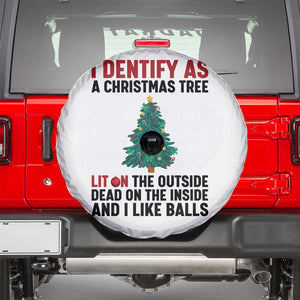 I Identify as a Christmas Tree Spare Tire Cover Funny Lit and Dead Inside Holiday Humor TS02 White Print Your Wear