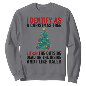 I Identify as a Christmas Tree Sweatshirt Funny Lit and Dead Inside Holiday Humor TS02 Charcoal Print Your Wear