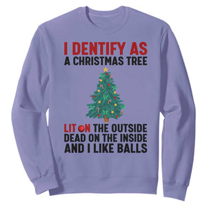 I Identify as a Christmas Tree Sweatshirt Funny Lit and Dead Inside Holiday Humor TS02 Violet Print Your Wear