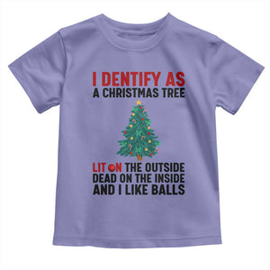 I Identify as a Christmas Tree Toddler T Shirt Funny Lit and Dead Inside Holiday Humor TS02 Violet Print Your Wear