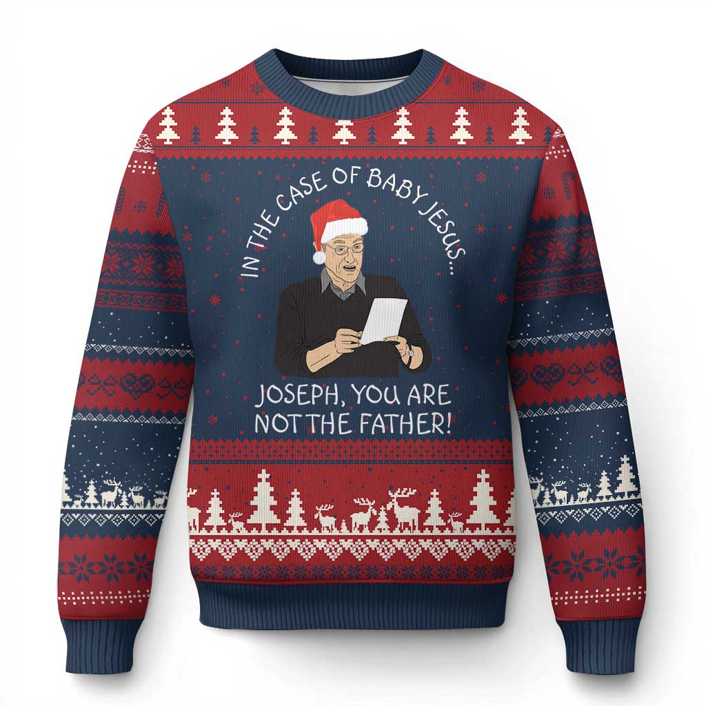Funny Christmas Jesus Paternity Test Ugly Christmas Sweater Joseph You Are Not the Father Holiday Humor TS02 Navy Red Print Your Wear