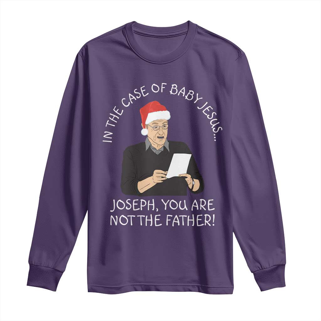 Funny Christmas Jesus Paternity Test Long Sleeve Shirt Joseph You Are Not the Father Holiday Humor TS02 Purple Print Your Wear