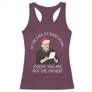 Funny Christmas Jesus Paternity Test Racerback Tank Top Joseph You Are Not the Father Holiday Humor TS02 Maroon Print Your Wear