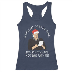 Funny Christmas Jesus Paternity Test Racerback Tank Top Joseph You Are Not the Father Holiday Humor TS02 Navy Print Your Wear
