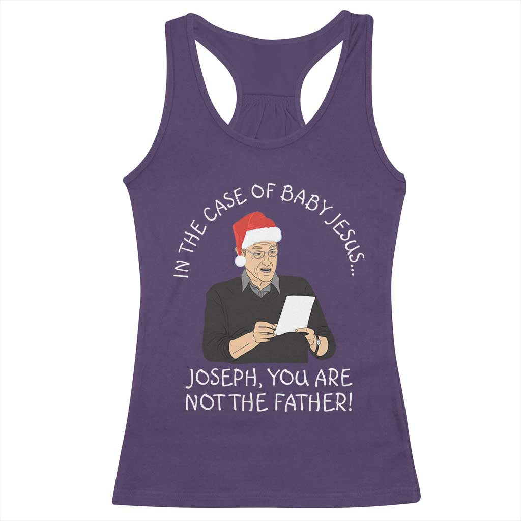 Funny Christmas Jesus Paternity Test Racerback Tank Top Joseph You Are Not the Father Holiday Humor TS02 Purple Print Your Wear