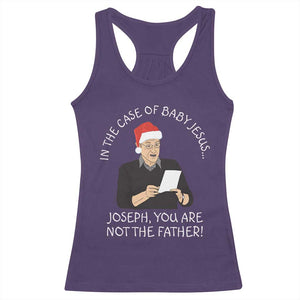 Funny Christmas Jesus Paternity Test Racerback Tank Top Joseph You Are Not the Father Holiday Humor TS02 Purple Print Your Wear