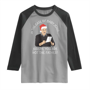 Funny Christmas Jesus Paternity Test Raglan Shirt Joseph You Are Not the Father Holiday Humor TS02 Sport Gray Black Print Your Wear