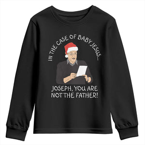 Funny Christmas Jesus Paternity Test Youth Sweatshirt Joseph You Are Not the Father Holiday Humor TS02 Black Print Your Wear