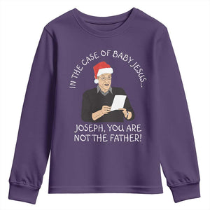 Funny Christmas Jesus Paternity Test Youth Sweatshirt Joseph You Are Not the Father Holiday Humor TS02 Purple Print Your Wear