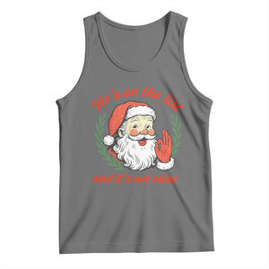 Funny Santa He is On the List Christmas Tank Top Sassy Retro Holiday Humor TS02 Black Heather Print Your Wear