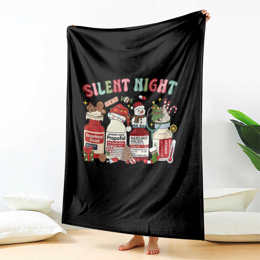 Funny Silent Night Nurse Christmas Throw Blanket Festive Meds and Holiday Medical Humor TS02 Print Your Wear