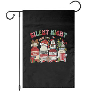 Funny Silent Night Nurse Christmas Garden Flag Festive Meds and Holiday Medical Humor TS02 Black Print Your Wear