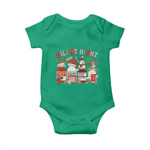 Funny Silent Night Nurse Christmas Baby Onesie Festive Meds and Holiday Medical Humor TS02 Irish Green Print Your Wear
