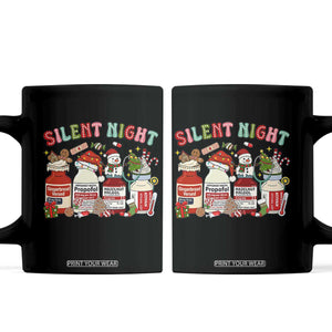 Funny Silent Night Nurse Christmas Coffee Mug Festive Meds and Holiday Medical Humor TS02 Black Print Your Wear
