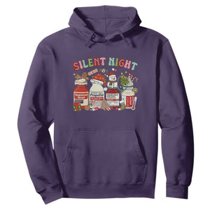 Funny Silent Night Nurse Christmas Hoodie Festive Meds and Holiday Medical Humor TS02 Purple Print Your Wear