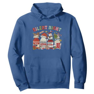 Funny Silent Night Nurse Christmas Hoodie Festive Meds and Holiday Medical Humor TS02 Royal Blue Print Your Wear