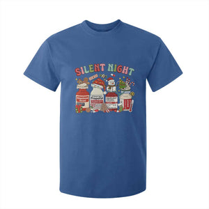 Funny Silent Night Nurse Christmas T Shirt For Kid Festive Meds and Holiday Medical Humor TS02 Royal Blue Print Your Wear