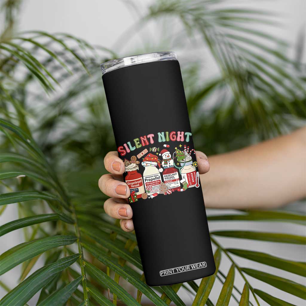 Funny Silent Night Nurse Christmas Skinny Tumbler Festive Meds and Holiday Medical Humor TS02 Print Your Wear