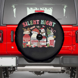 Funny Silent Night Nurse Christmas Spare Tire Cover Festive Meds and Holiday Medical Humor TS02 Black Print Your Wear