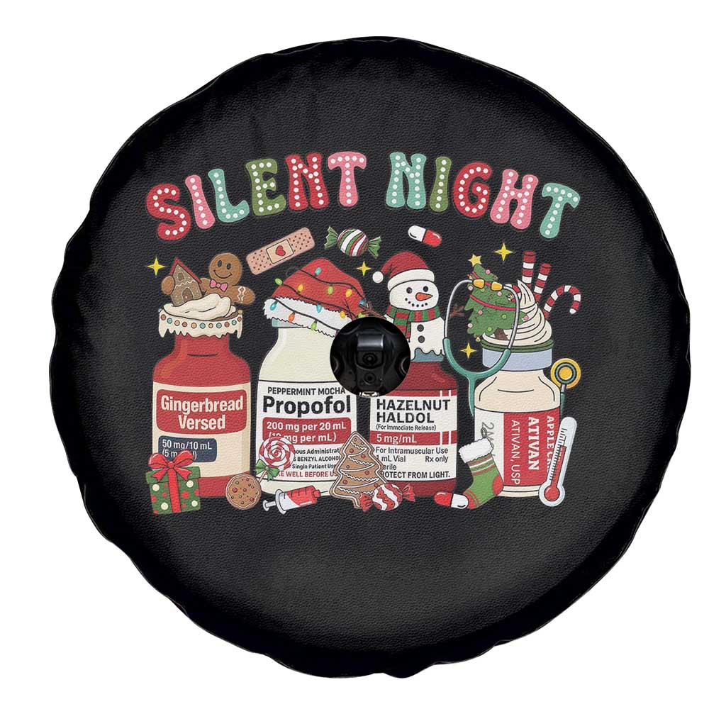 Funny Silent Night Nurse Christmas Spare Tire Cover Festive Meds and Holiday Medical Humor TS02 Print Your Wear