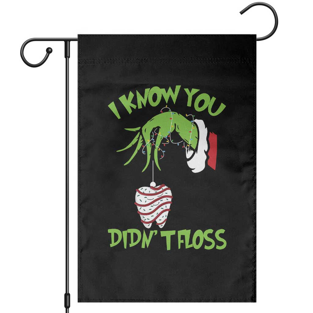 Funny Dental Christmas Garden Flag I Know You Didnt Floss Dentist Holiday Humor TS02 Black Print Your Wear