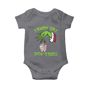 Funny Dental Christmas Baby Onesie I Know You Didnt Floss Dentist Holiday Humor TS02 Charcoal Print Your Wear