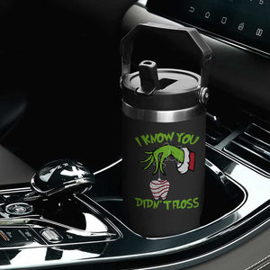 Funny Dental Christmas Flip Straw Tumbler I Know You Didnt Floss Dentist Holiday Humor TS02 Print Your Wear