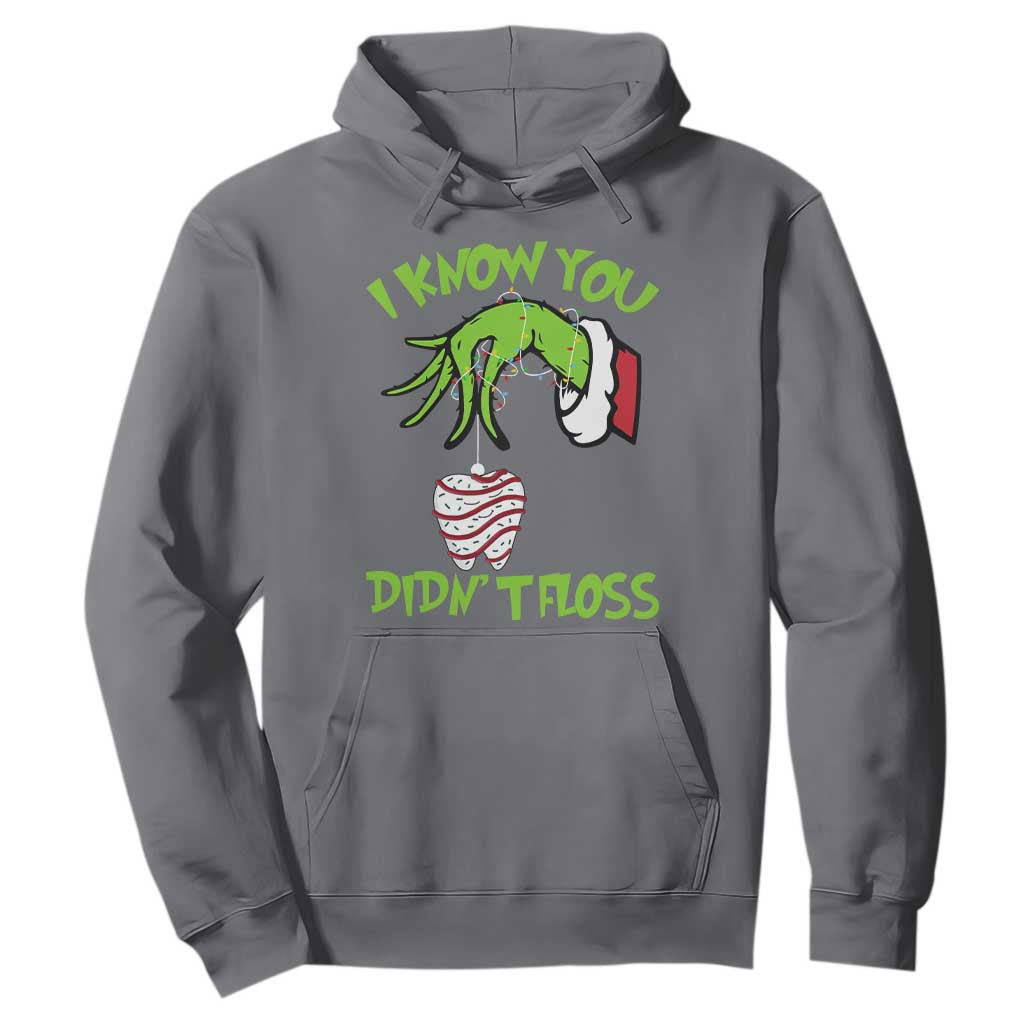 Funny Dental Christmas Hoodie I Know You Didnt Floss Dentist Holiday Humor TS02 Charcoal Print Your Wear