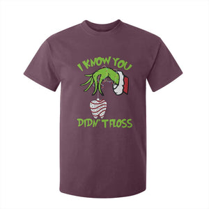 Funny Dental Christmas T Shirt For Kid I Know You Didnt Floss Dentist Holiday Humor TS02 Maroon Print Your Wear