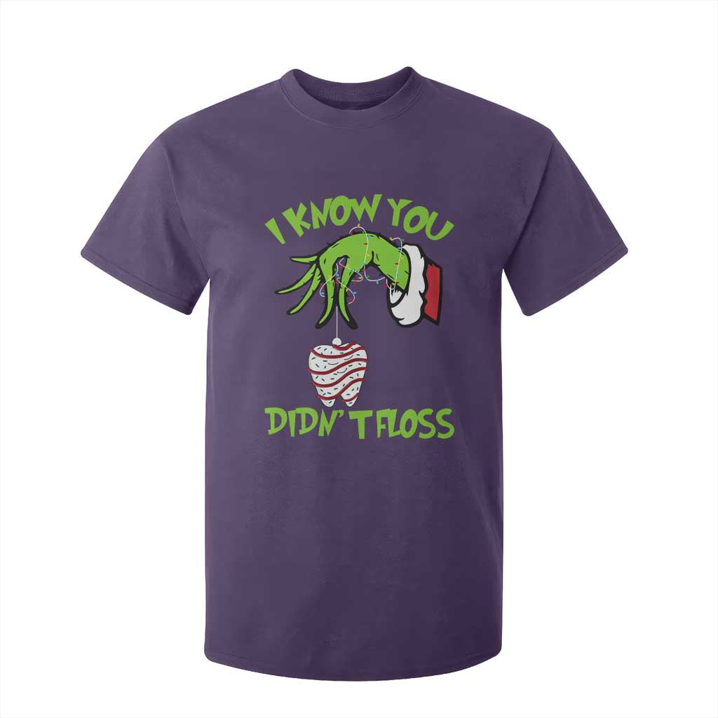 Funny Dental Christmas T Shirt For Kid I Know You Didnt Floss Dentist Holiday Humor TS02 Purple Print Your Wear