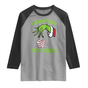 Funny Dental Christmas Raglan Shirt I Know You Didnt Floss Dentist Holiday Humor TS02 Sport Gray Black Print Your Wear