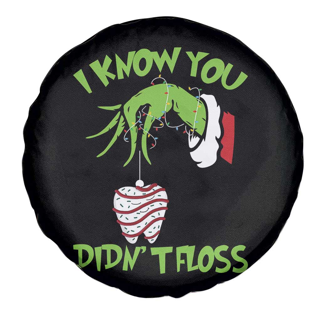 Funny Dental Christmas Spare Tire Cover I Know You Didnt Floss Dentist Holiday Humor TS02 Print Your Wear