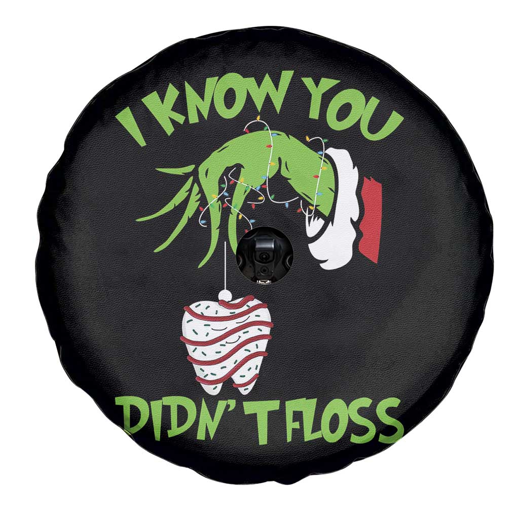 Funny Dental Christmas Spare Tire Cover I Know You Didnt Floss Dentist Holiday Humor TS02 Print Your Wear