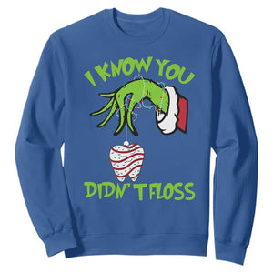 Funny Dental Christmas Sweatshirt I Know You Didnt Floss Dentist Holiday Humor TS02 Royal Blue Print Your Wear