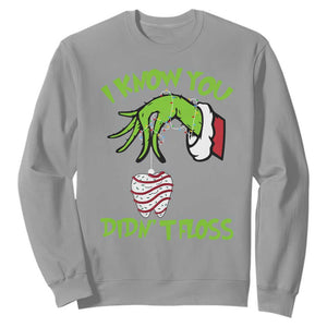 Funny Dental Christmas Sweatshirt I Know You Didnt Floss Dentist Holiday Humor TS02 Sport Gray Print Your Wear