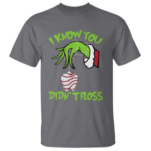 Funny Dental Christmas T Shirt I Know You Didnt Floss Dentist Holiday Humor TS02 Charcoal Print Your Wear