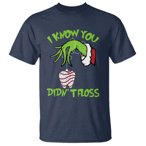 Funny Dental Christmas T Shirt I Know You Didnt Floss Dentist Holiday Humor TS02 Navy Print Your Wear