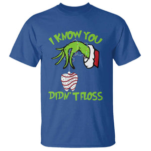 Funny Dental Christmas T Shirt I Know You Didnt Floss Dentist Holiday Humor TS02 Royal Blue Print Your Wear