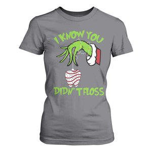 Funny Dental Christmas T Shirt For Women I Know You Didnt Floss Dentist Holiday Humor TS02 Charcoal Print Your Wear