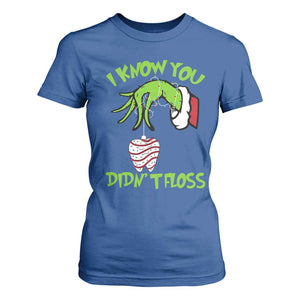 Funny Dental Christmas T Shirt For Women I Know You Didnt Floss Dentist Holiday Humor TS02 Royal Blue Print Your Wear