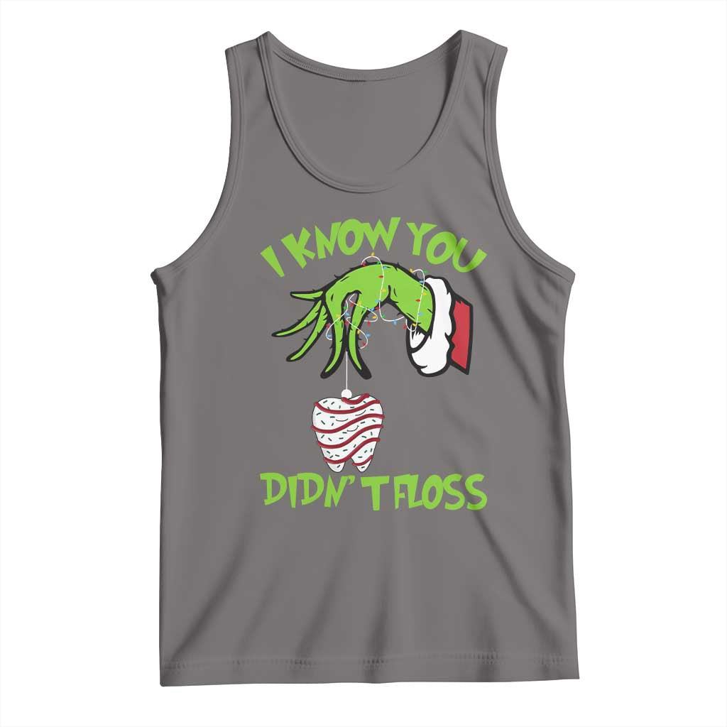 Funny Dental Christmas Tank Top I Know You Didnt Floss Dentist Holiday Humor TS02 Deep Heather Print Your Wear