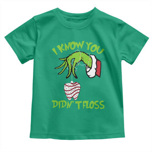 Funny Dental Christmas Toddler T Shirt I Know You Didnt Floss Dentist Holiday Humor TS02 Irish Green Print Your Wear