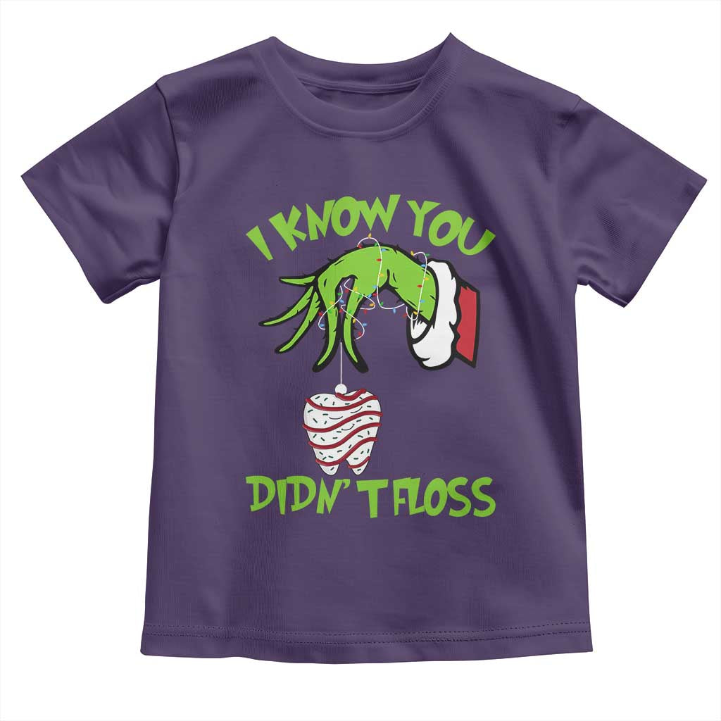 Funny Dental Christmas Toddler T Shirt I Know You Didnt Floss Dentist Holiday Humor TS02 Purple Print Your Wear