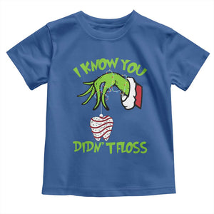 Funny Dental Christmas Toddler T Shirt I Know You Didnt Floss Dentist Holiday Humor TS02 Royal Blue Print Your Wear