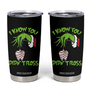 Funny Dental Christmas Tumbler Cup I Know You Didnt Floss Dentist Holiday Humor TS02 Black Print Your Wear
